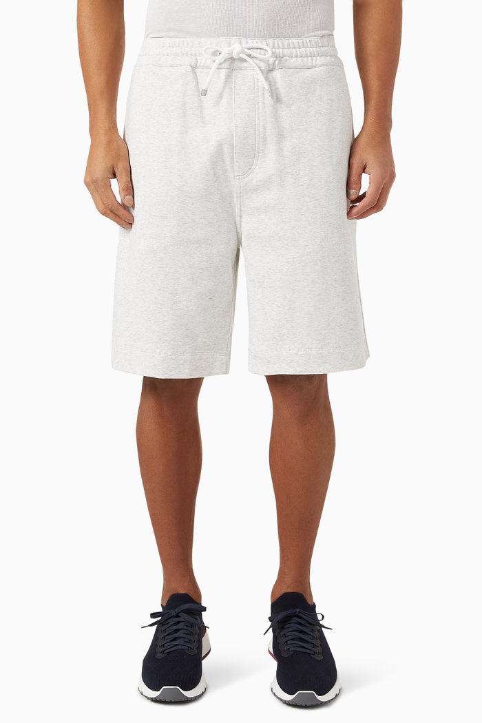 

Drawstring Bermuda Shorts in Cotton-blend, Grey