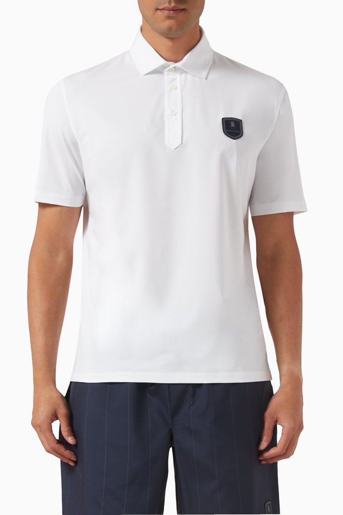 

Logo-patch Polo Shirt, White
