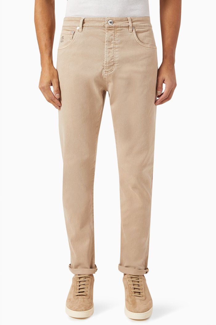 

Mid-rise Tapered-fit Jeans, Brown