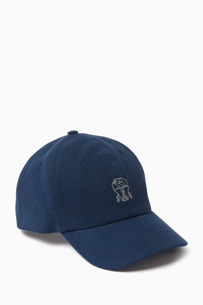 

Logo-embroidered Baseball Cap in Denim, Blue