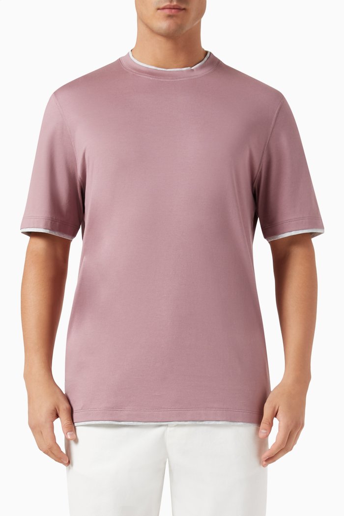

Double-layered T-shirt in Cotton, Purple