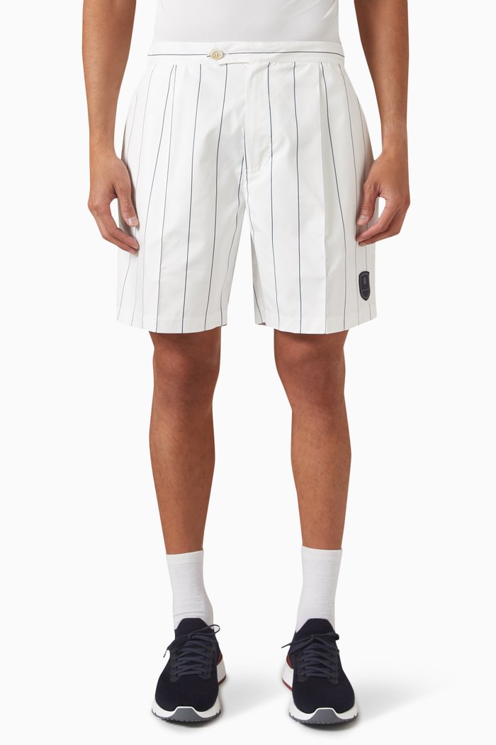 

Striped Bermuda Shorts, White