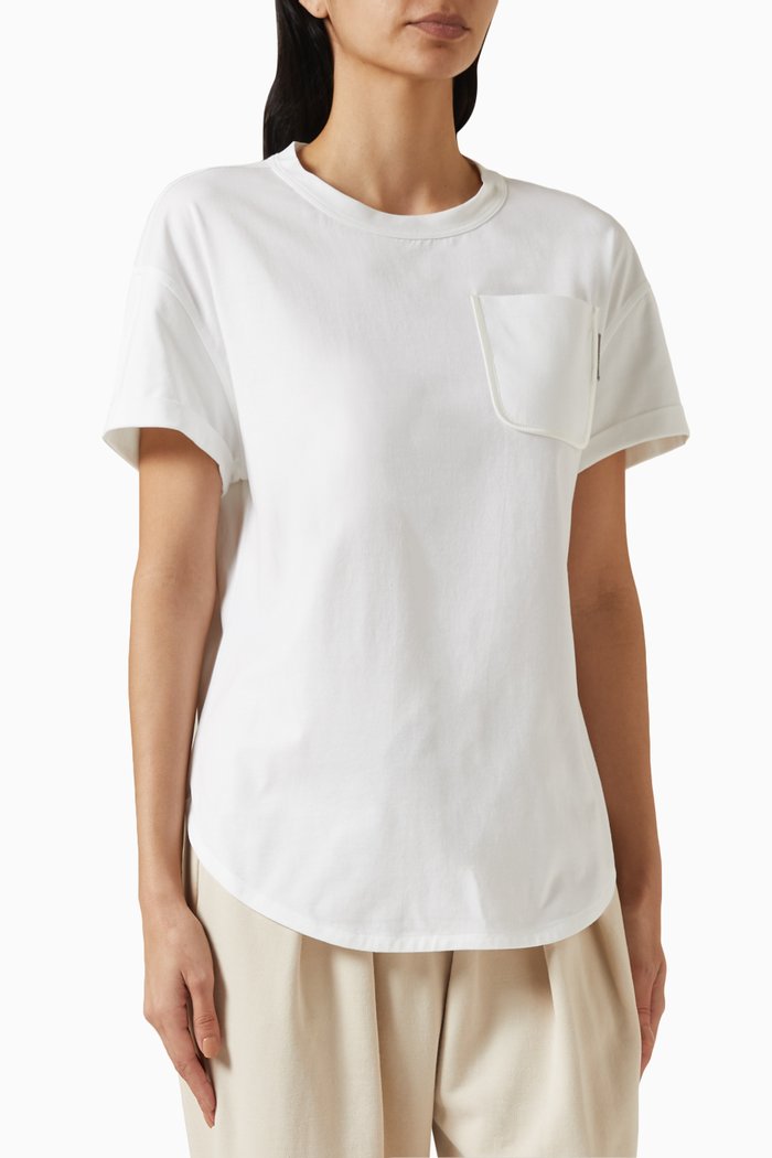 

Crew Neck T-shirt in Cotton, White