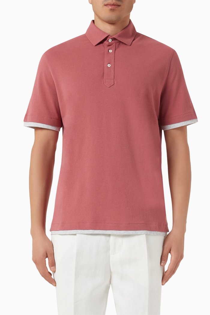 

Slim-fit Polo Shirt in Piqué, Red