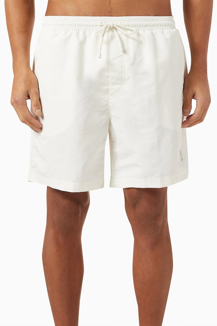 

Logo-embroidered Swim Shorts, White