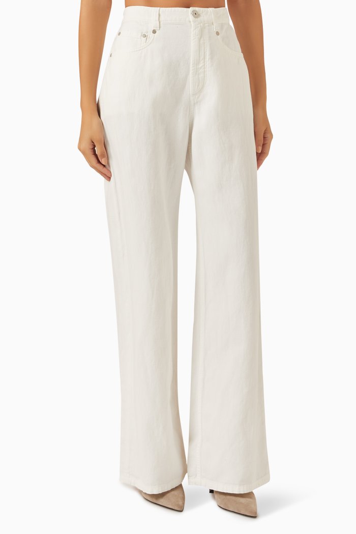 

Wide-leg Jeans in Denim, White