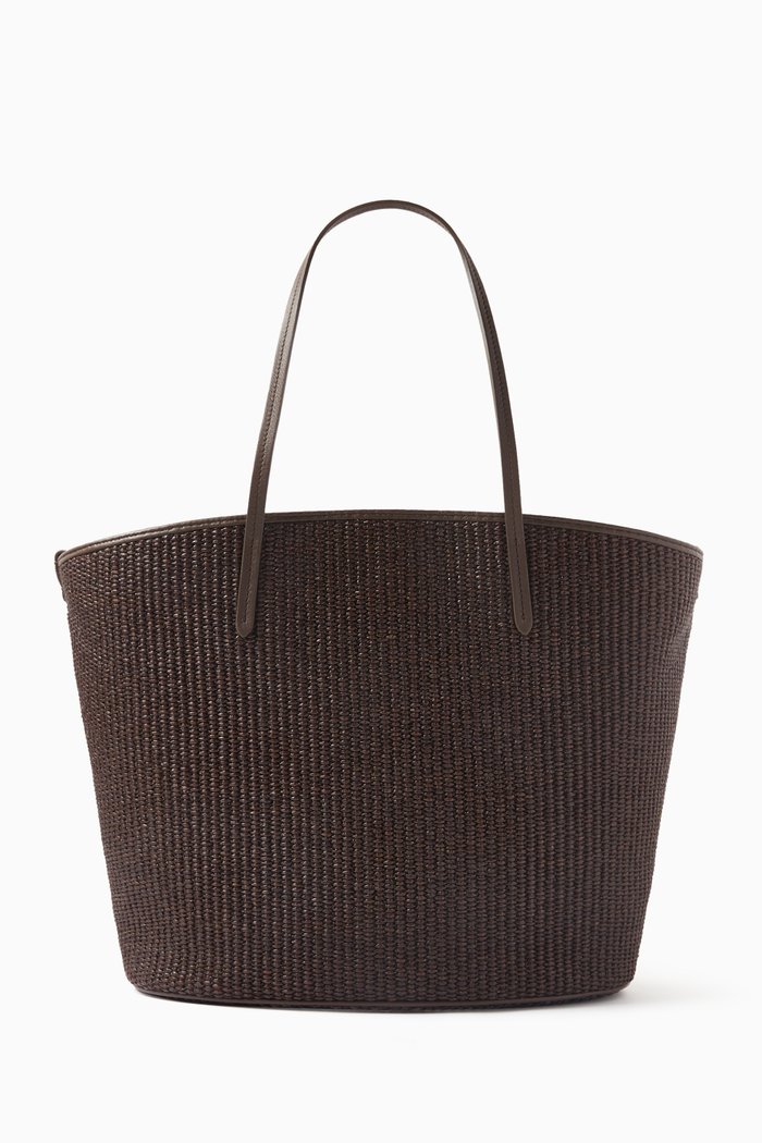 

Tote Bag in Interwoven Fabric, Brown