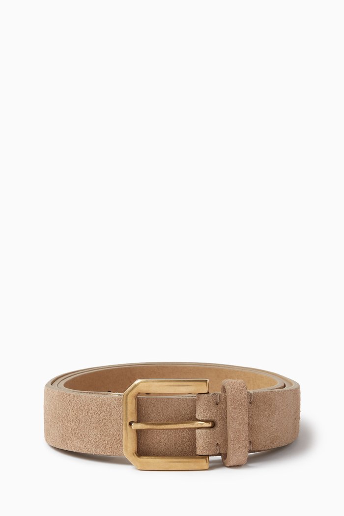 

Reversible Belt in Suede & Calf Leather, Brown