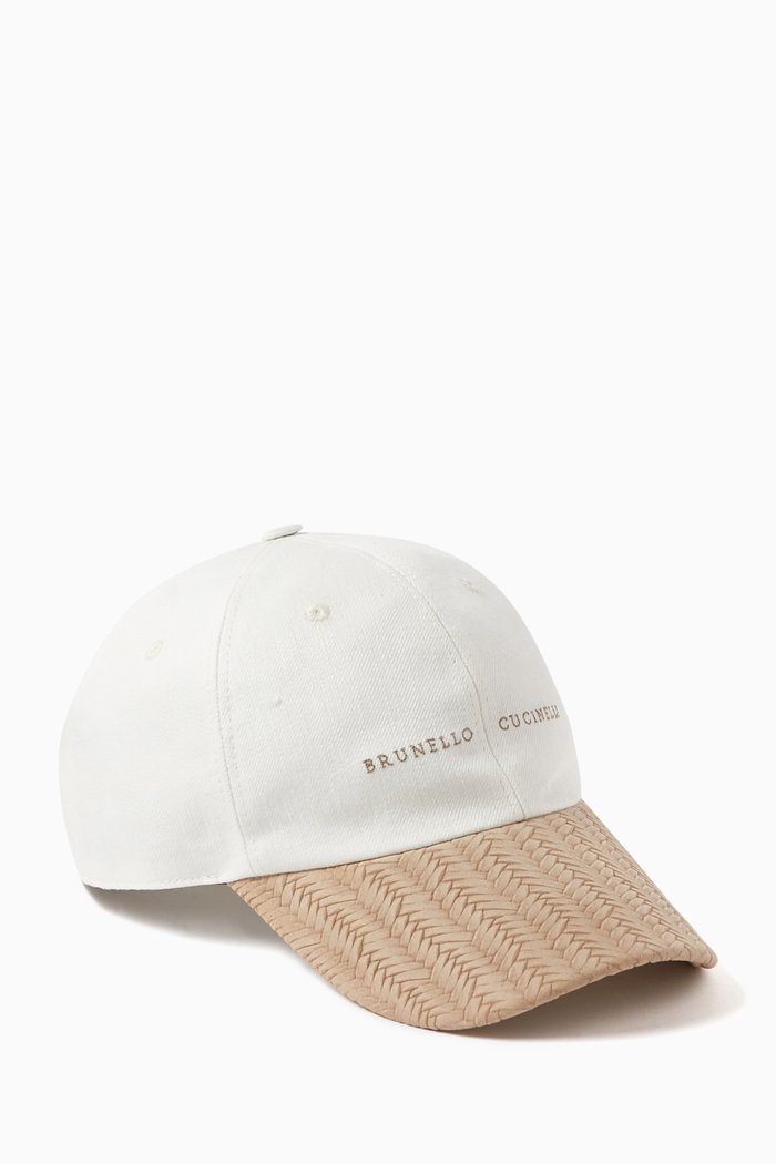 

Logo-embroidered Baseball Cap in Linen, White