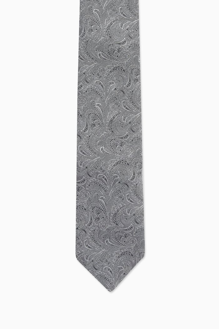 

Paisley Tie in Silk Jacquard, Grey