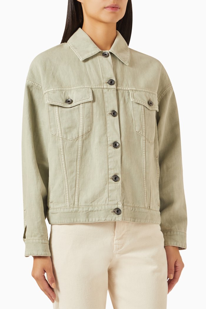 

Shirt Jacket in Denim, Green