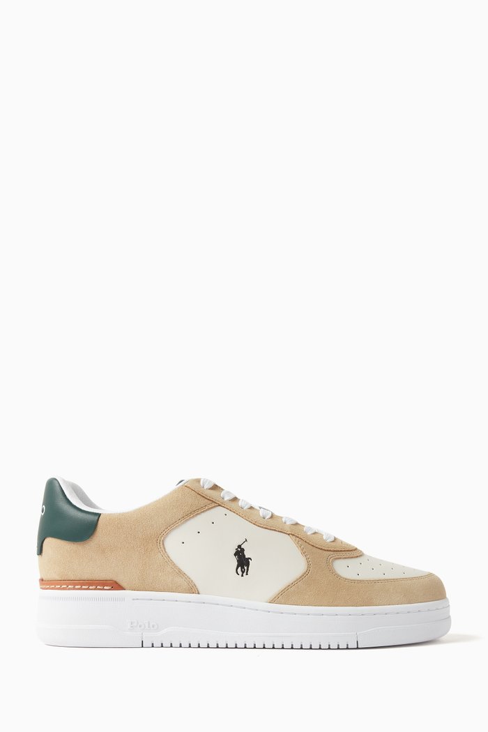

Masters Court Sneakers in Leather & Suede, Brown