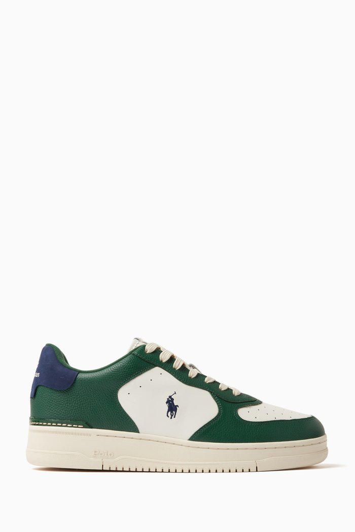 

Masters Court Sneakers in Leather, Green