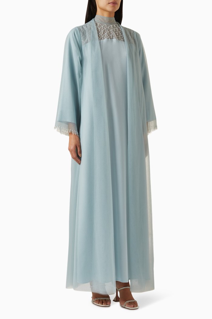 

Bead-embellished Abaya Set, Blue
