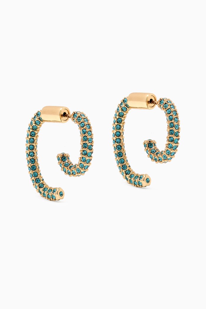 

Mini Luna Indicolite Earrings in 12kt Gold-plated Brass, Black