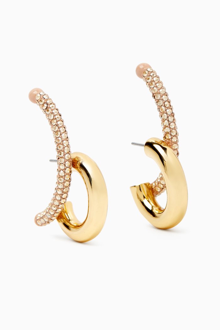 

Marisa Pave Hoop Earrings in 12kt Gold-plated Brass