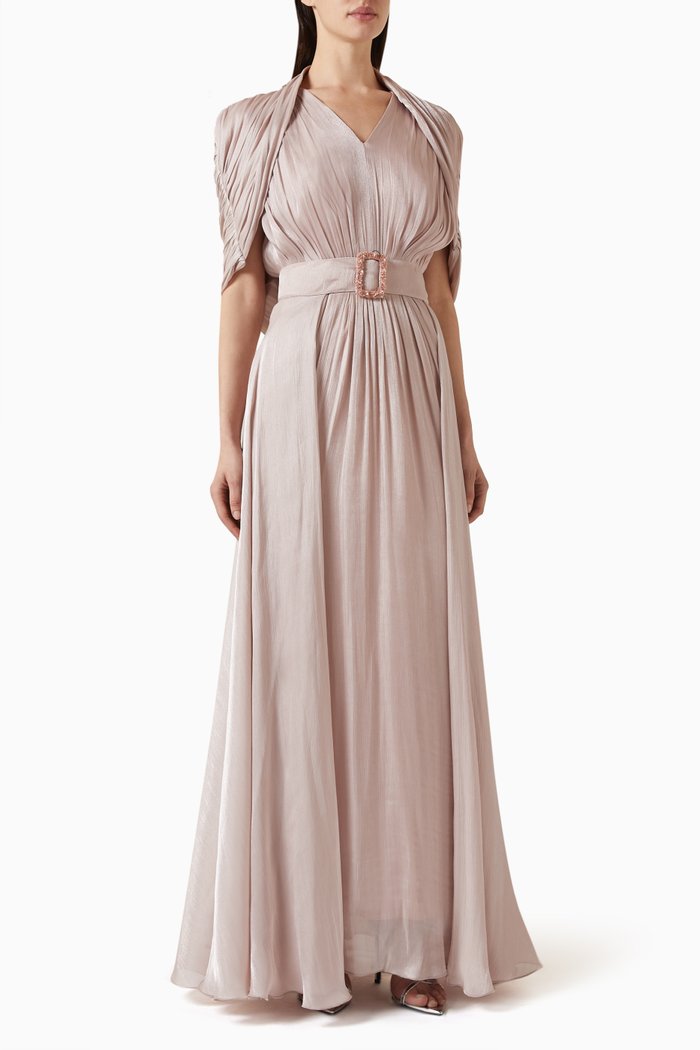 

Belted Cape Dress, Neutral