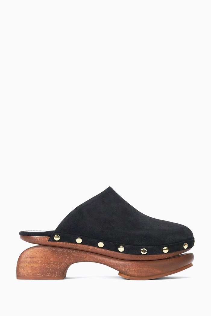 

Rhodes 75 Clogs in Suede, Black