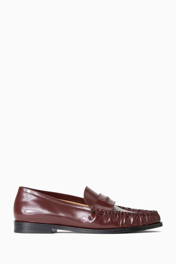 

Loulou Loafers in Polished Leather, Brown
