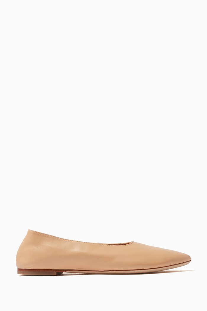 

Alba Ballet Flats in Leather, Neutral