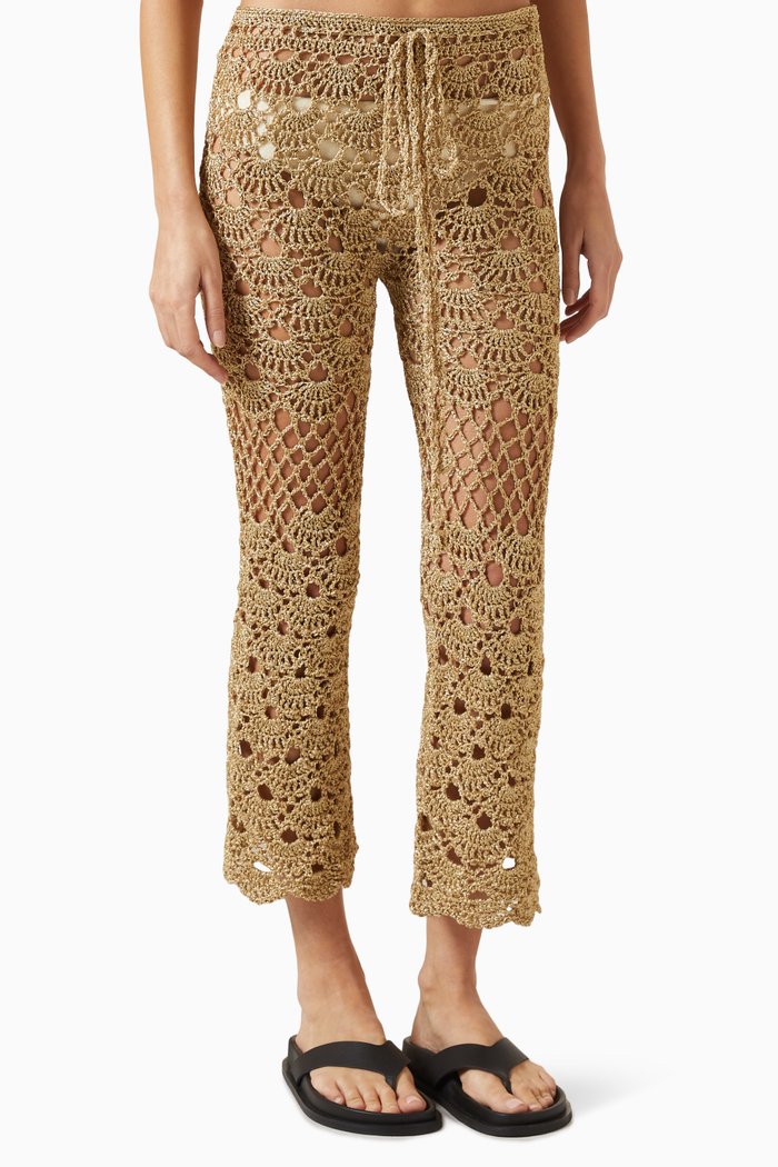 

Yuki Shell Pants in Crochet, Gold