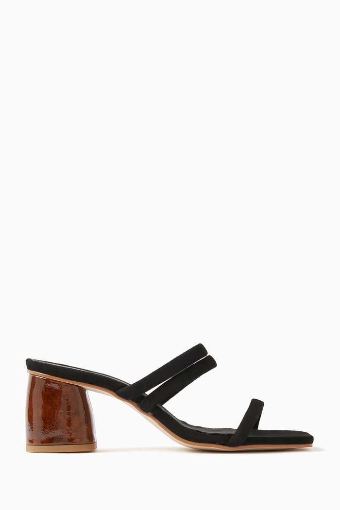 

Indiana 70 Mules in Suede Leather, Black