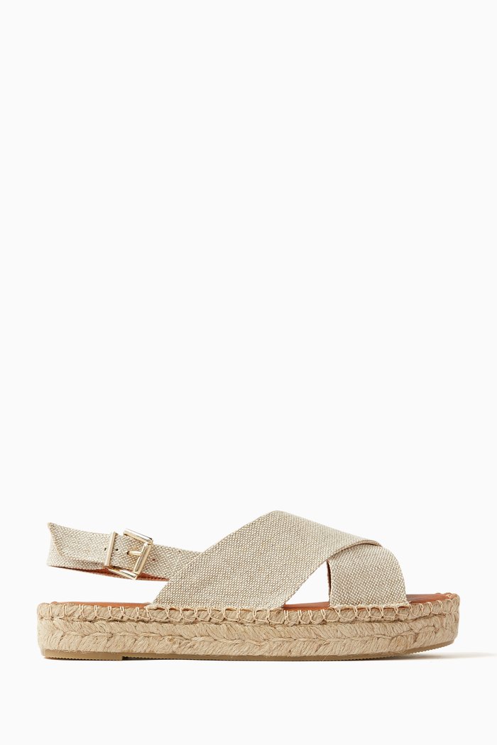 

Crossed Espadrilles in Cotton Canvas, Neutral