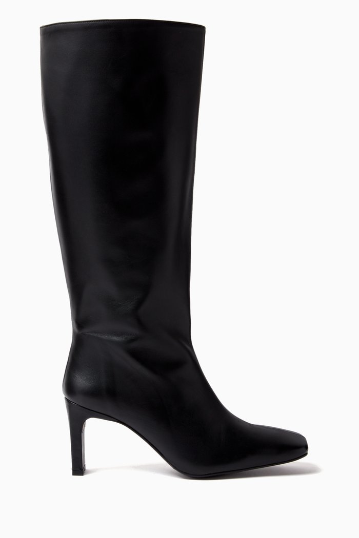 Isobel 75 Boots in Smooth Leather, Black