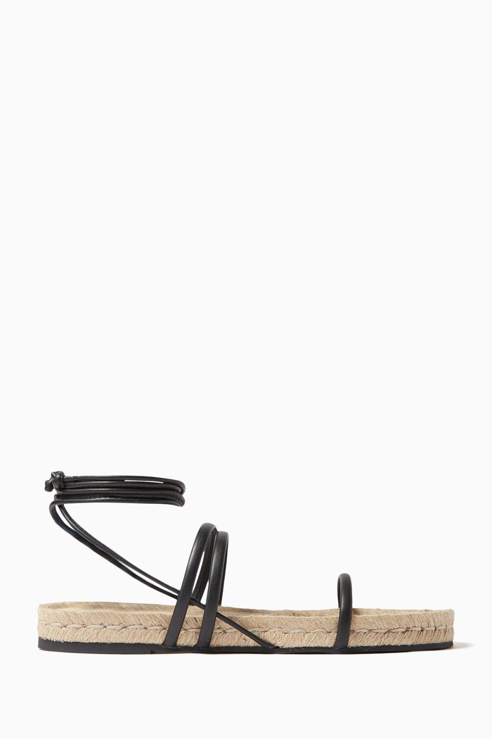

Rayna Espadrille Sandals in Leather, Black