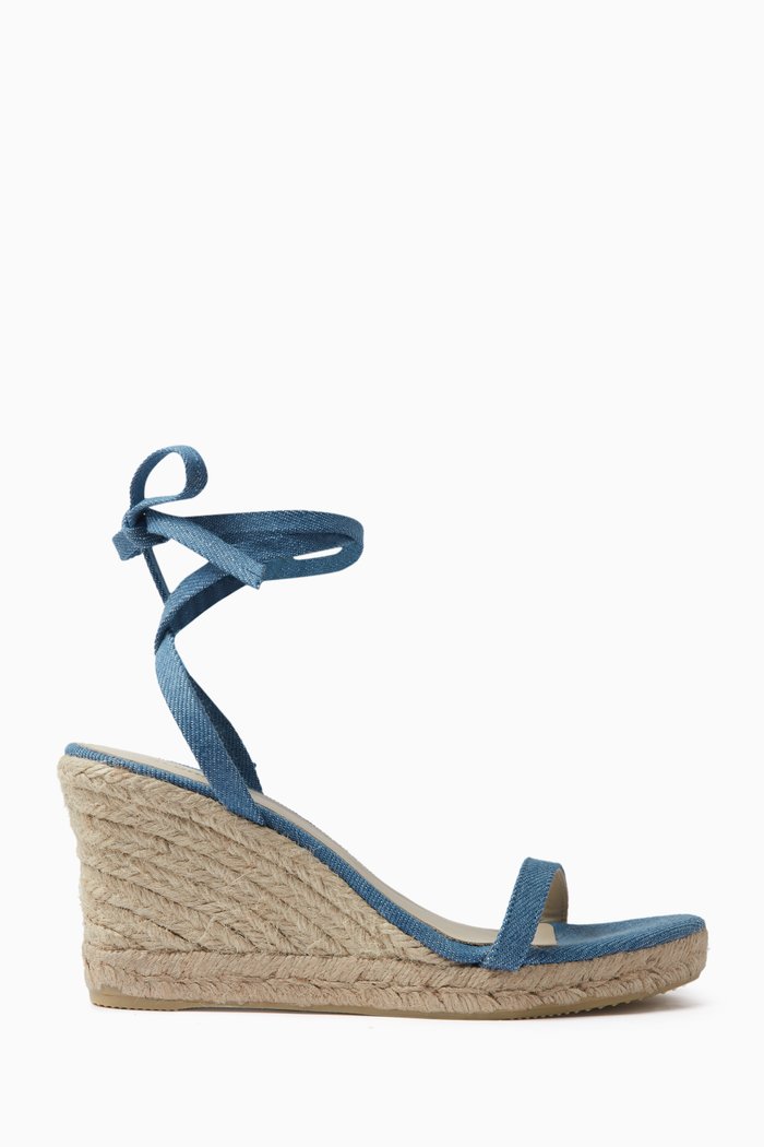 

Willa Espadrille Wedge Sandals in Denim, Blue