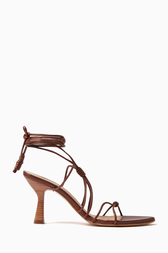 

Belinda Lace-up Sandals in Leather, Brown