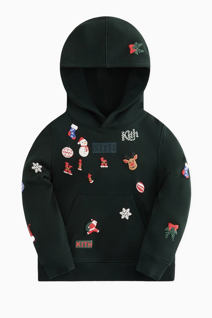 

Kithmas Kids Ornament Williams Hoodie in Cotton-fleece, Black