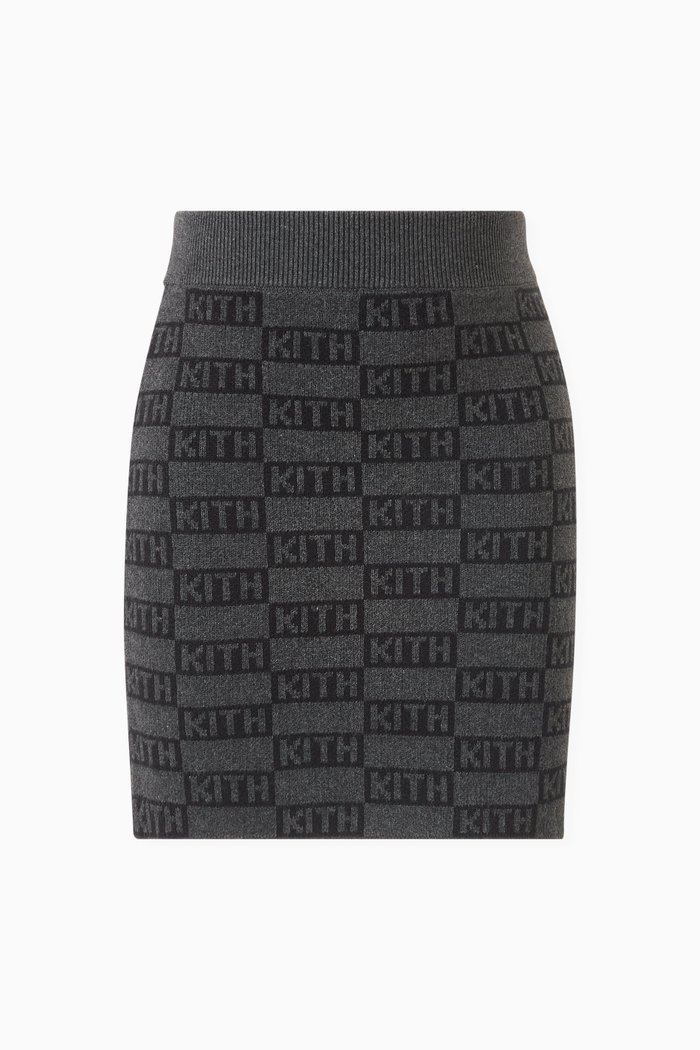 

Monogram Mini Skirt in Cotton-blend, Black