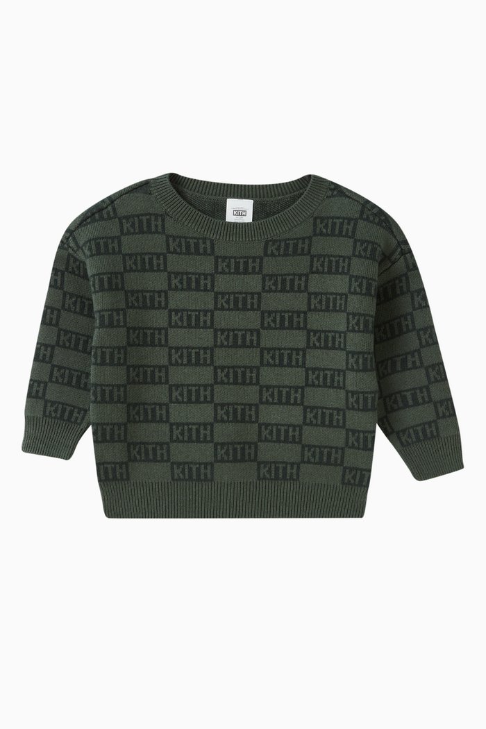 

Monogram Crewneck Sweater in Cotton-blend Jacquard, Green