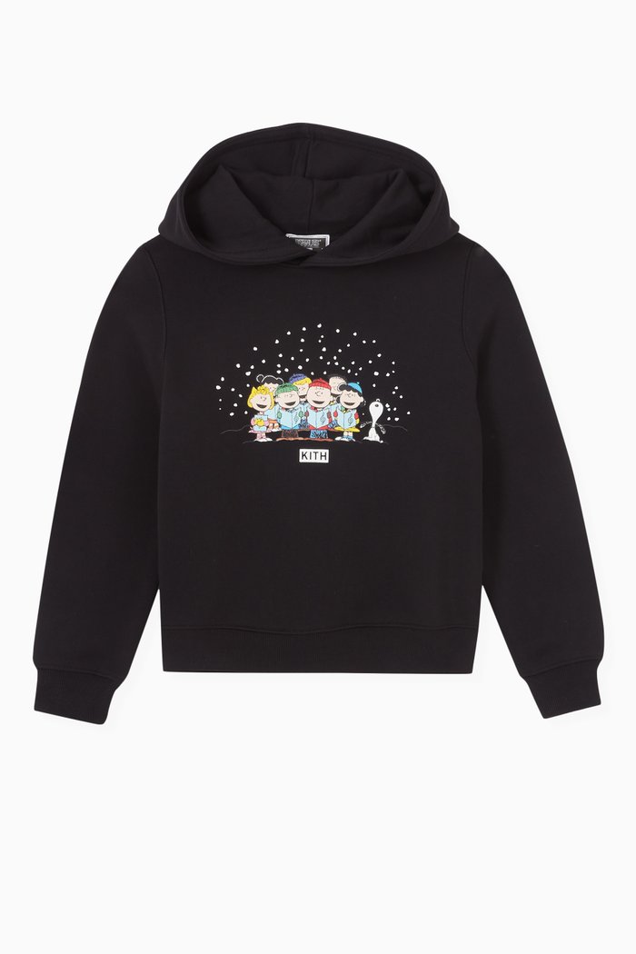 Kith x Peanuts Caroling Hoodie in Cotton-fleece, Black