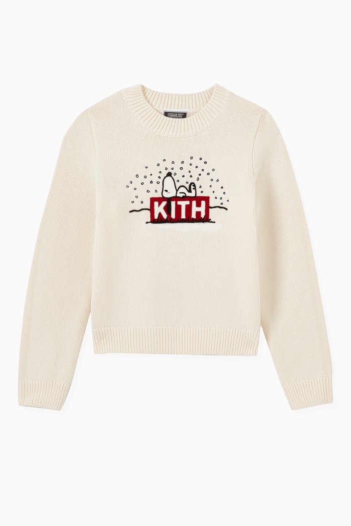 Kith x Peanuts Snoopy Sweater in Cotton-knit, Neutral