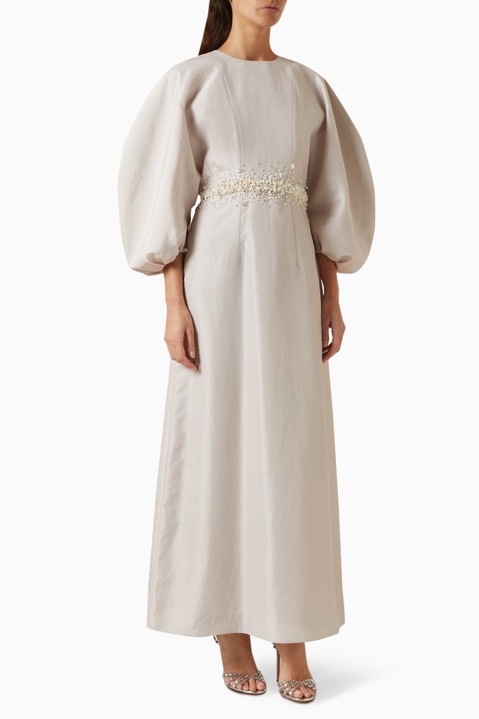 

Brooke Dress in Crêpe, Silver