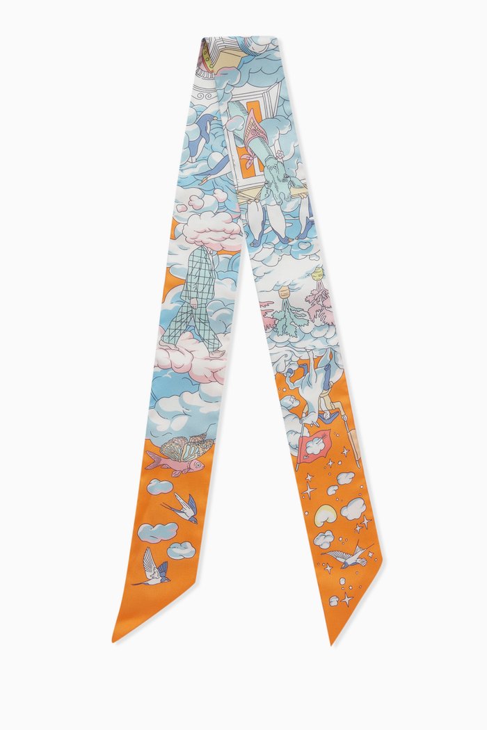 

Unused Sur Mon Nuage Twilly Scarf in Silk, Multicolour