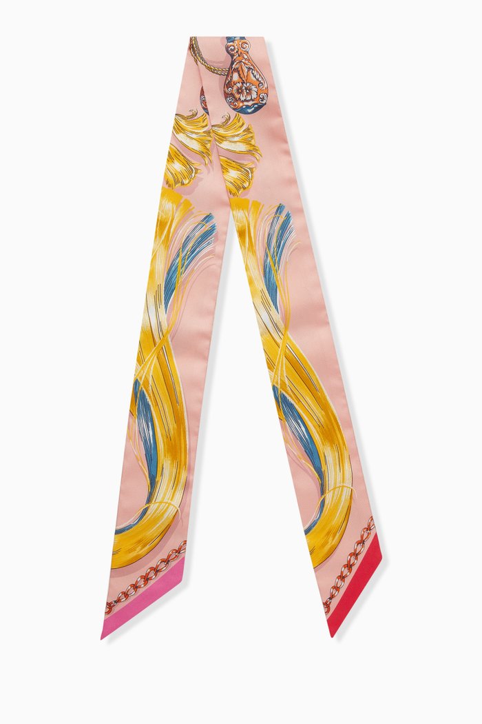 

Unused Cavalcades Twilly Scarf in Silk, Multicolour