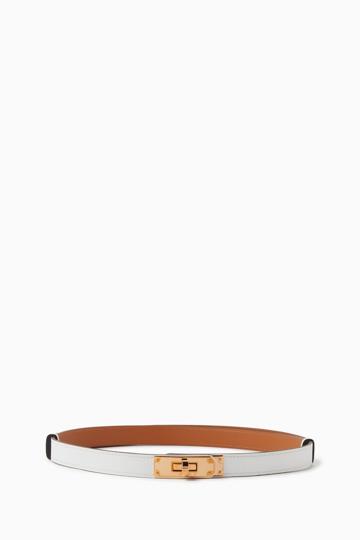 

Unused Kelly Belt in Epsom Leather & Gold Hardware, White