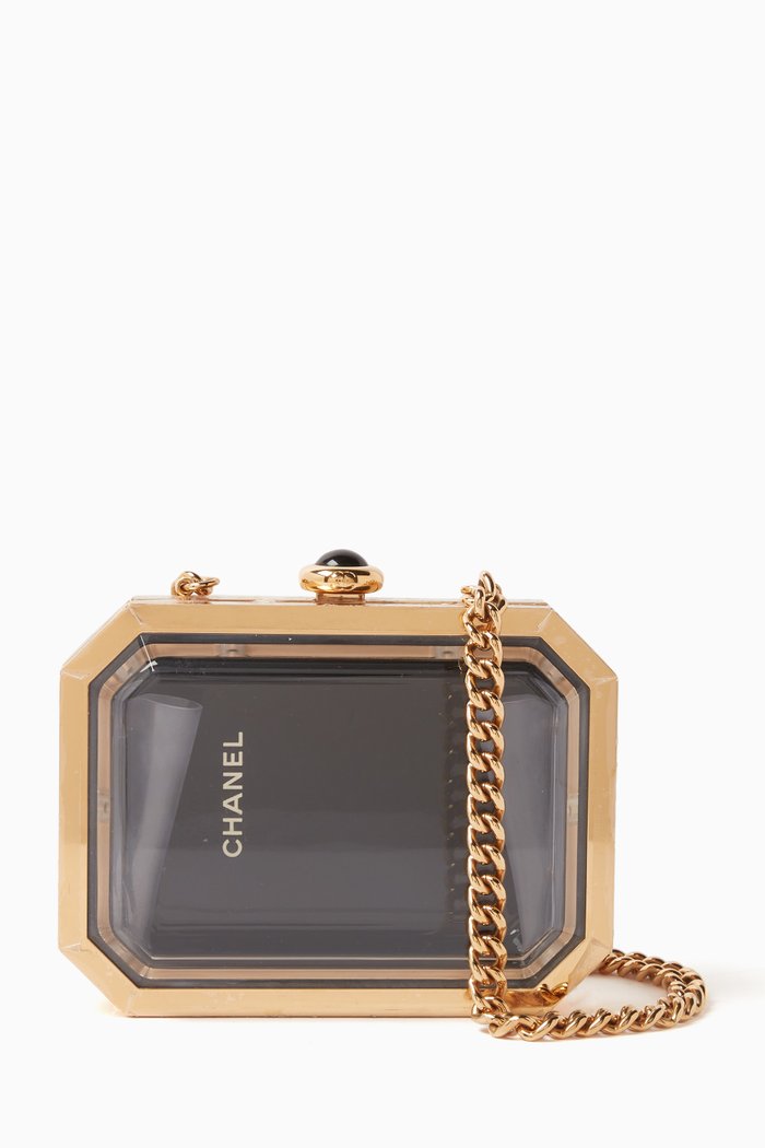 Premiere Minaudiere Clutch Bag in Plexiglass, Black