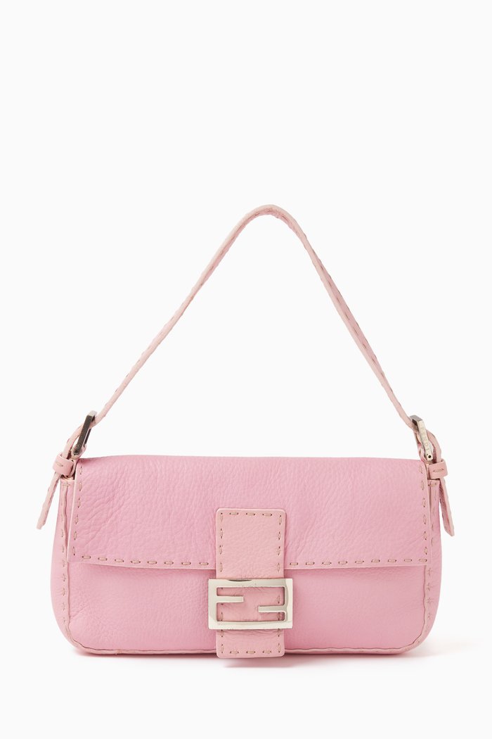 

Selleria Baguette Shoulder Bag in Leather, Pink