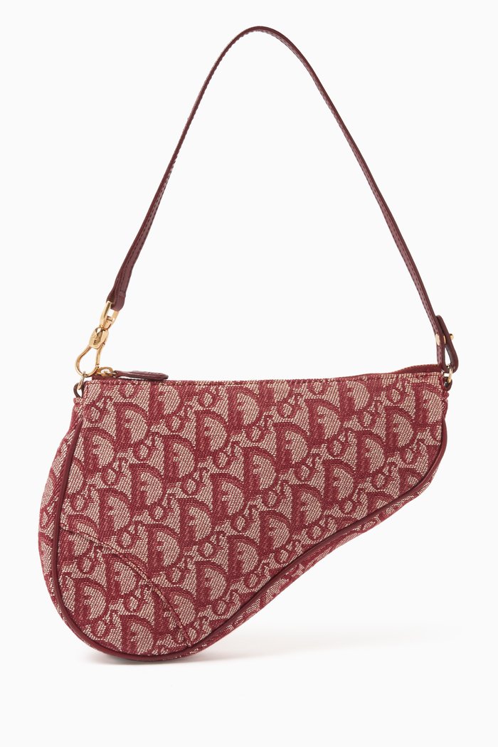 

Mini Saddle Shoulder Bag in Jacquard, Red