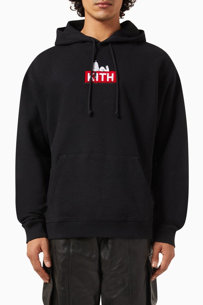 Kith x Peanuts Doghouse Hoodie in Cotton-fleece, Black