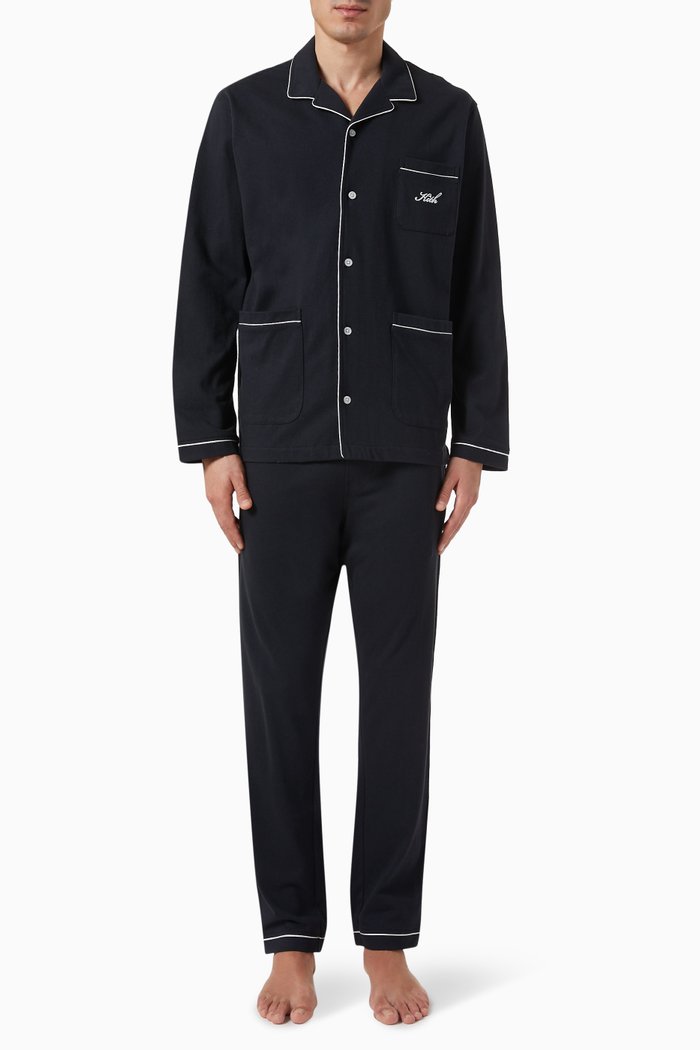 

Script Pyjama Set in Cotton-jersey, Black