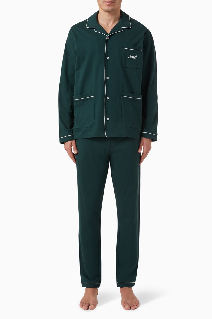 

Script Pyjama Set in Cotton-jersey, Green