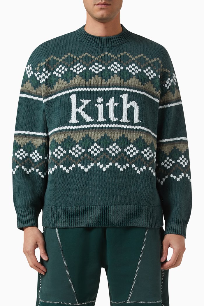 Fairisle Sweater in Cotton-knit, Multicolour
