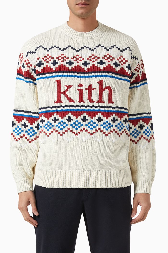 

Fairisle Sweater in Cotton-knit, Neutral