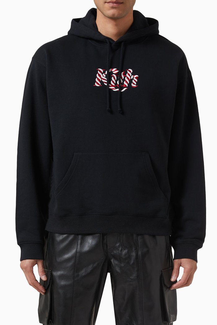 

Candy Cane Williams III Hoodie in Cotton-fleece, Black
