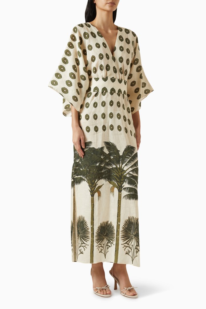 

Topacio Maxi Dress in Linen, Multicolour